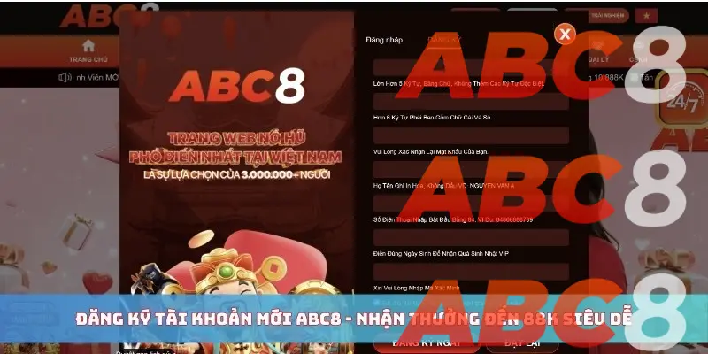 Chương trình tài khoản mới tặng 88k tại ABC8